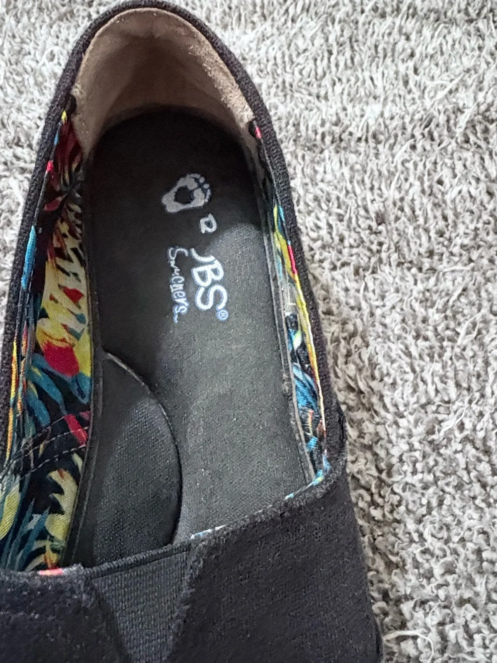 Bobs Skechers Espadrille Slip On Black Canvas Shoes Women 8.5 Wedge Memory Foam